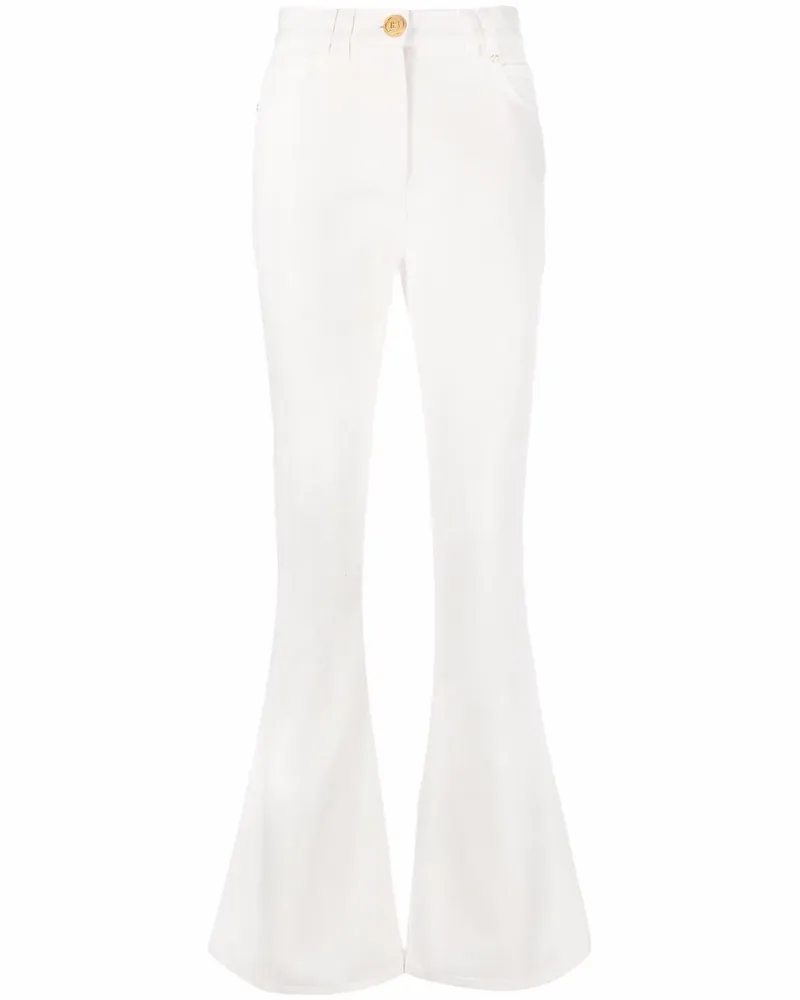 Balmain Jeans mit hohem Bund - Weiß Weiß