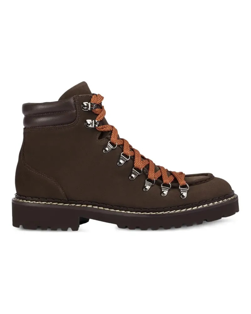 Doucal´s Schnürstiefeletten aus Kalbswildleder - Braun Braun