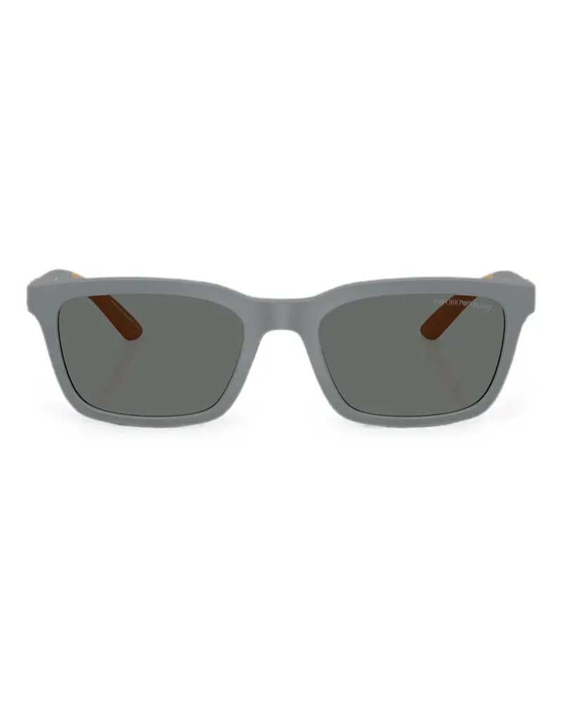 Emporio Armani Sonnenbrille mit eckigem Gestell - Grau Grau