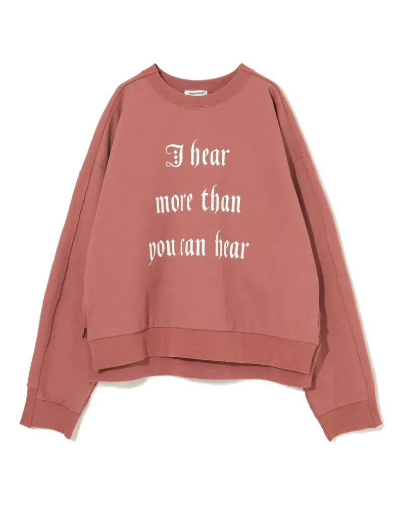 Undercover slogan-print raw-edge sweatshirt - Rosa Rosa