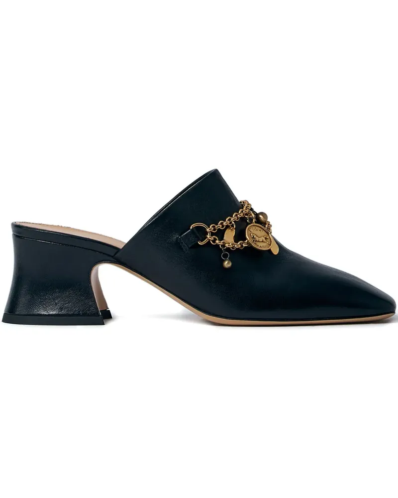 Chloé Mules mit Anhänger 80mm - Schwarz Schwarz
