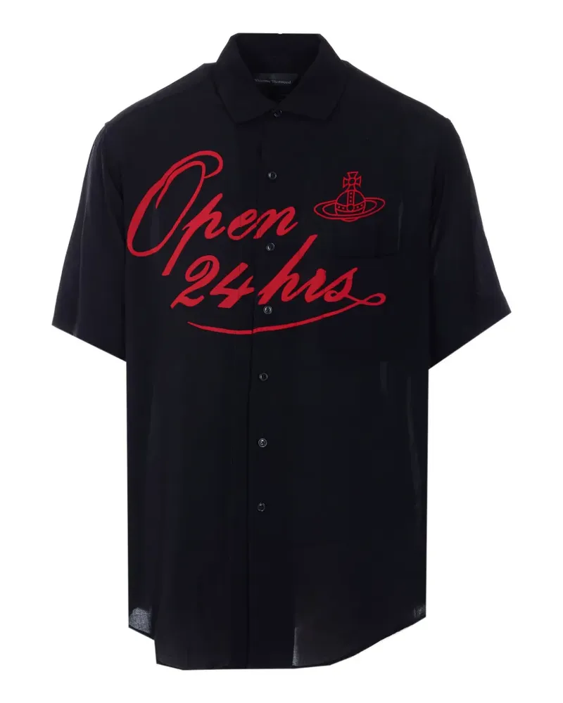 Vivienne Westwood print short bowling shirt - Schwarz Schwarz