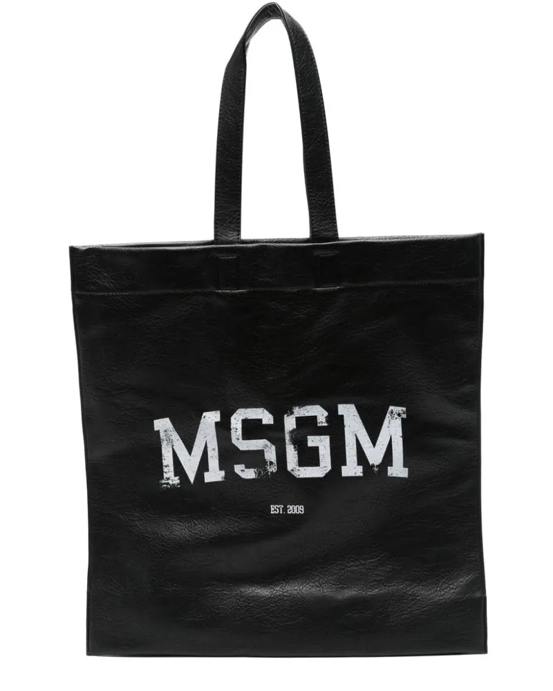 MSGM Handtasche mit Logo-Print Schwarz