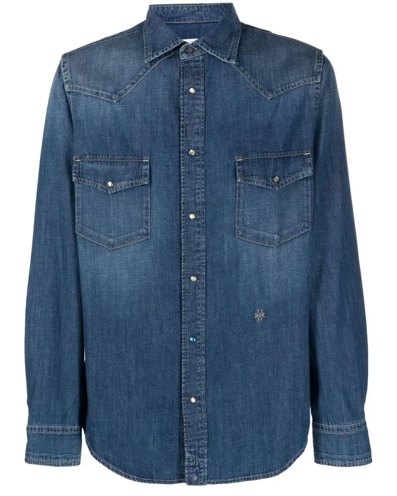 Jacob Cohën Jeanshemd mit Logo-Stickerei - Blau Blau