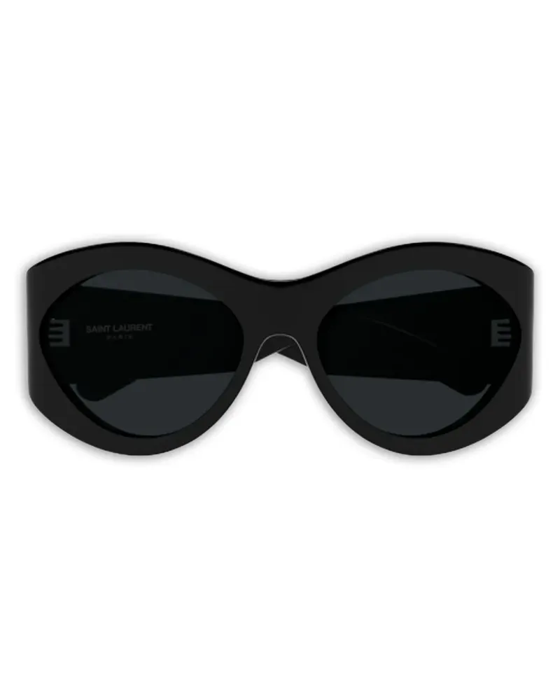 Saint Laurent Sonnenbrille mit rundem Gestell - Schwarz Schwarz