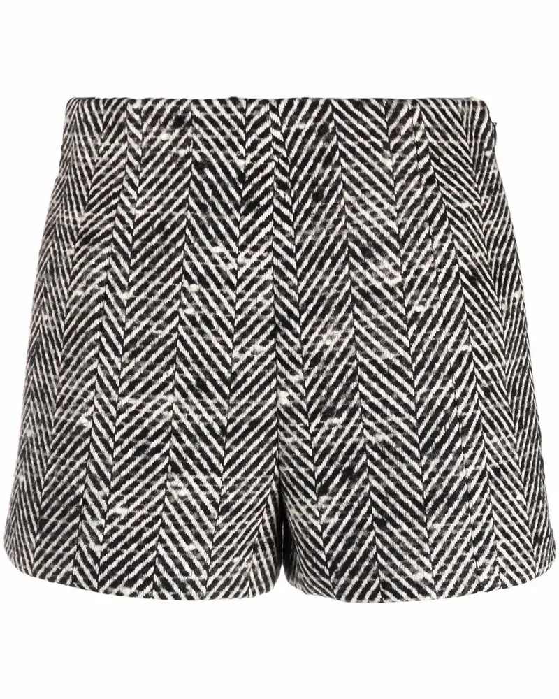 RED Valentino Shorts mit Fischgrätenmuster - Schwarz Schwarz
