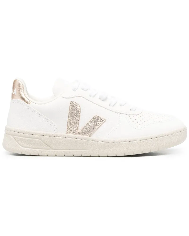 VEJA V10 Sneakers im Metallic-Look - Weiß Weiß