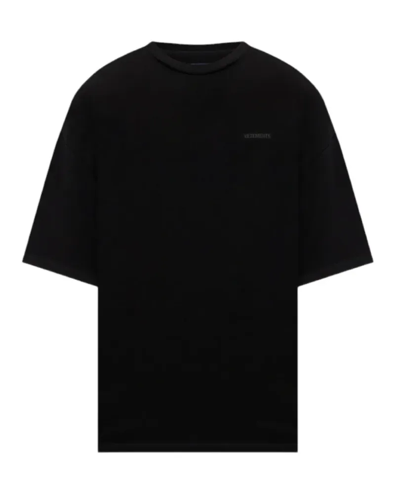 VETEMENTS logo-print oversized T-shirt - Schwarz Schwarz