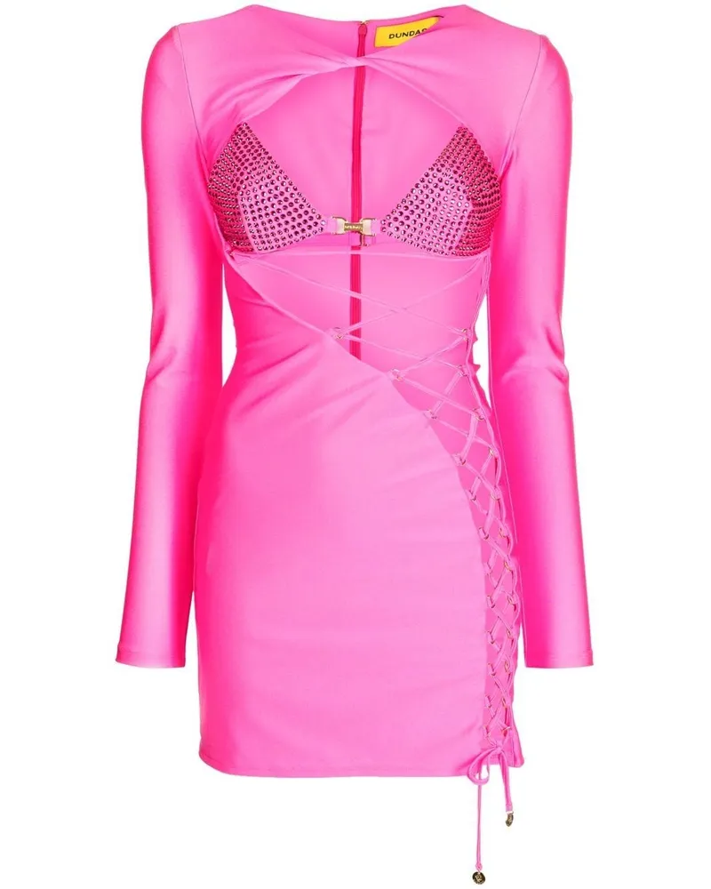 Dundas Minikleid mit Schnürung - Rosa Rosa