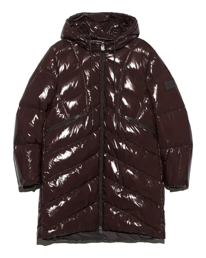 BIMBA Y LOLA Schokoladenbrauner gesteppter Midimantel Braun