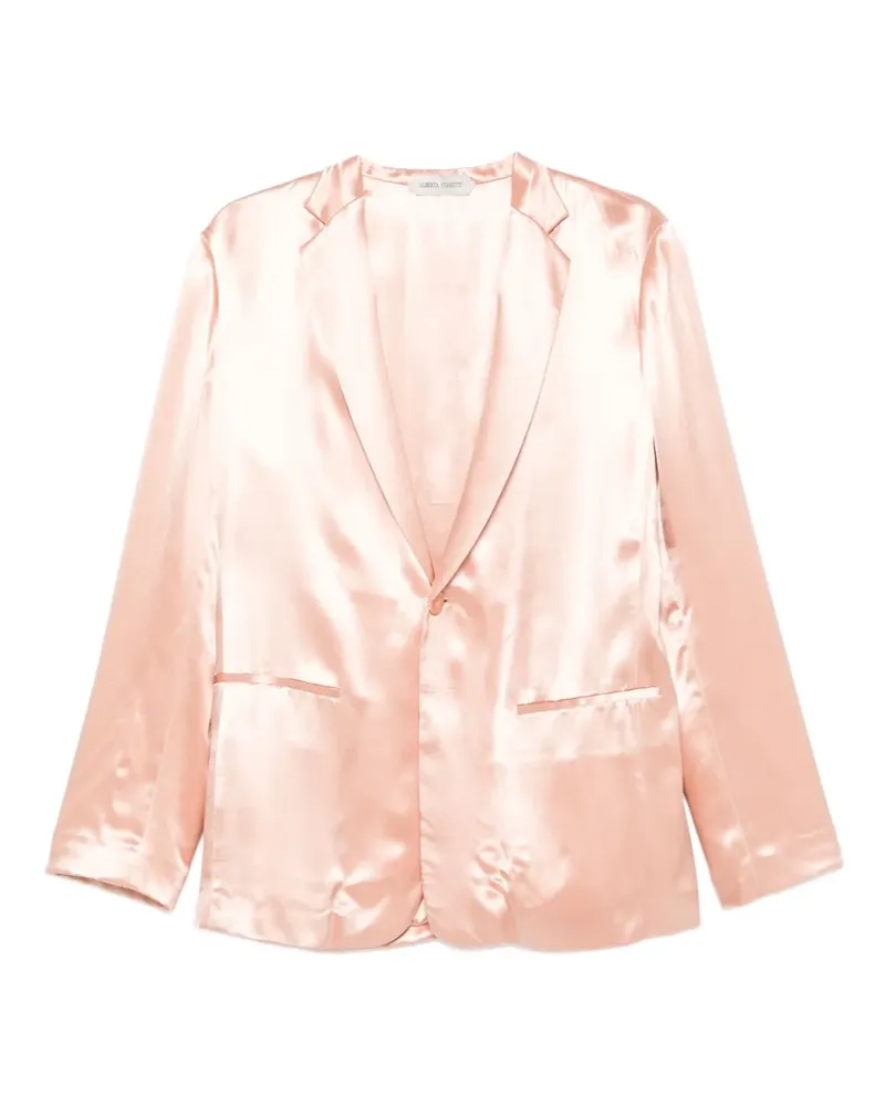 Alberta Ferretti satin single-breasted blazer - Rosa Rosa