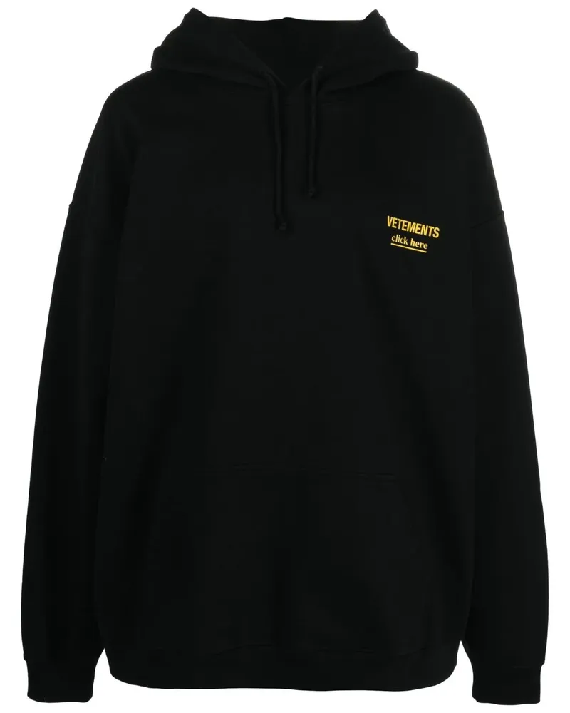 VETEMENTS Hoodie mit Logo-Stickerei - Schwarz Schwarz