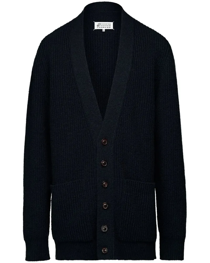 Maison Margiela Donegal Cardigan mit V-Ausschnitt - Blau Blau