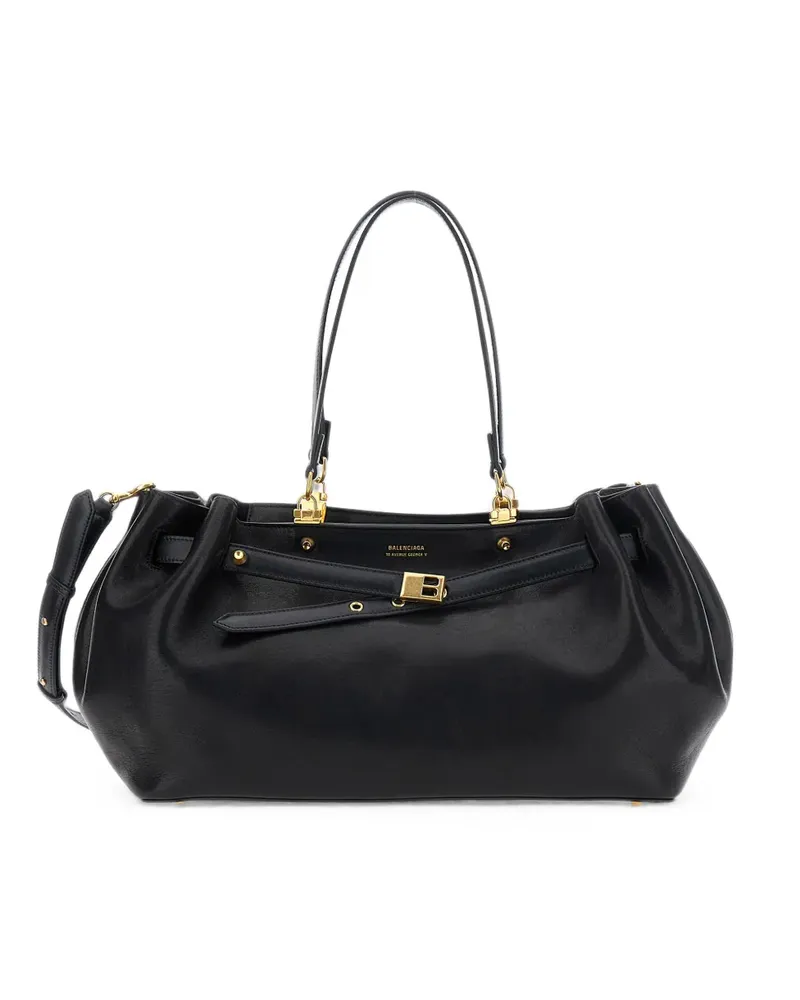 Balenciaga Mittelgroße Fan Carry All Tasche in Schwarz Schwarz