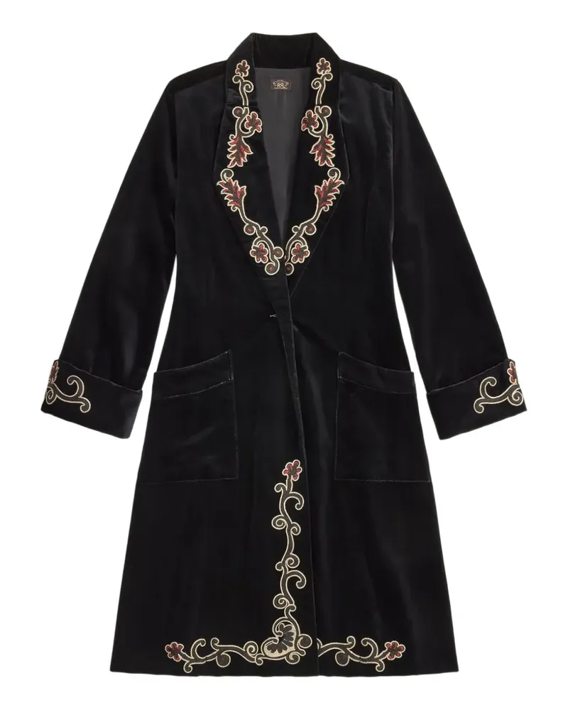 Ralph Lauren Bestickter Mantel - Schwarz Schwarz