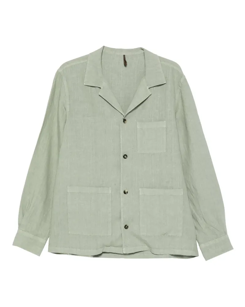 Dell'oglio Hemd mit kubanischem Kragen - Grün Grün