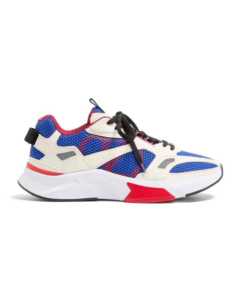 Valentino Garavani Demivee sneakers in mesh fabric with suede inserts - Blau Blau