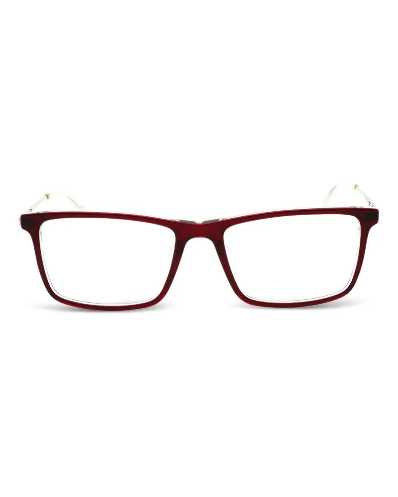 Police Brille mit eckigem Gestell - Rot Rot