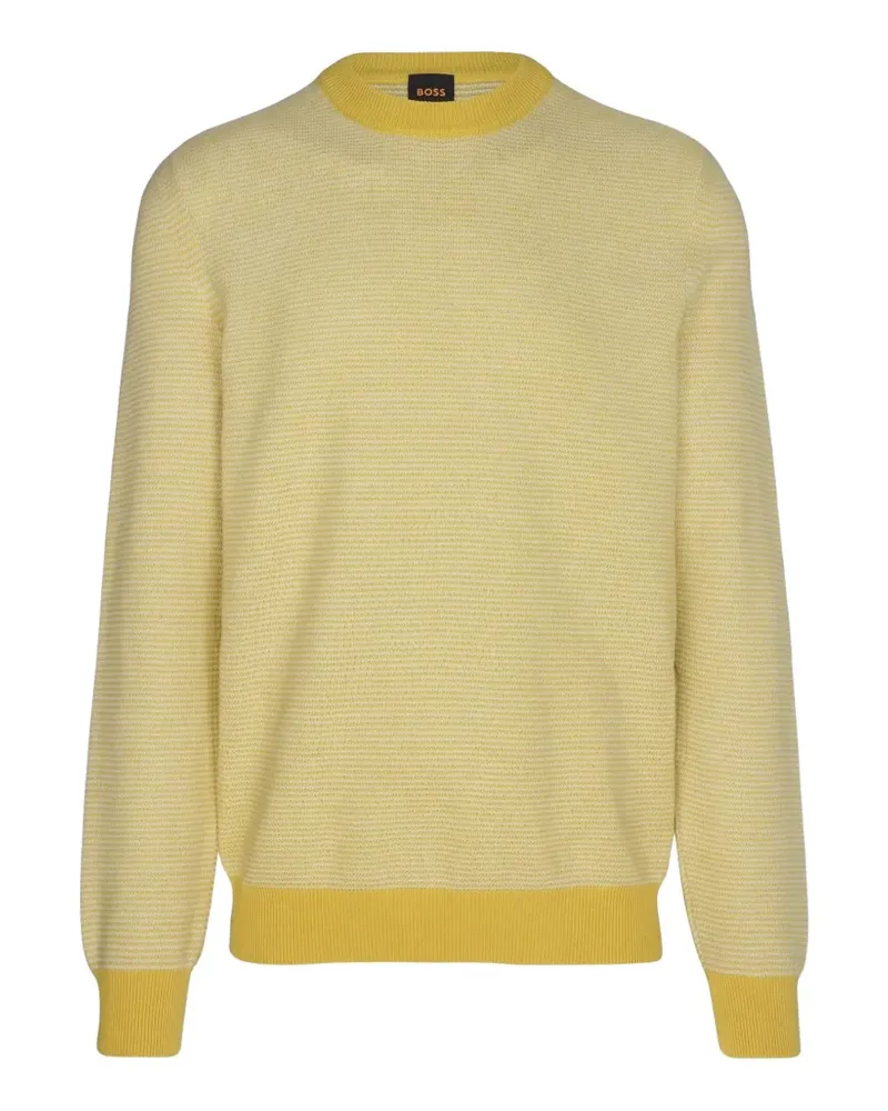 HUGO BOSS Strukturierter Pullover - Gelb Gelb