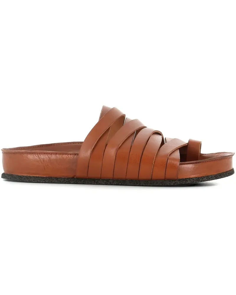 Pantanetti Riemchensandalen aus Leder - Braun Braun