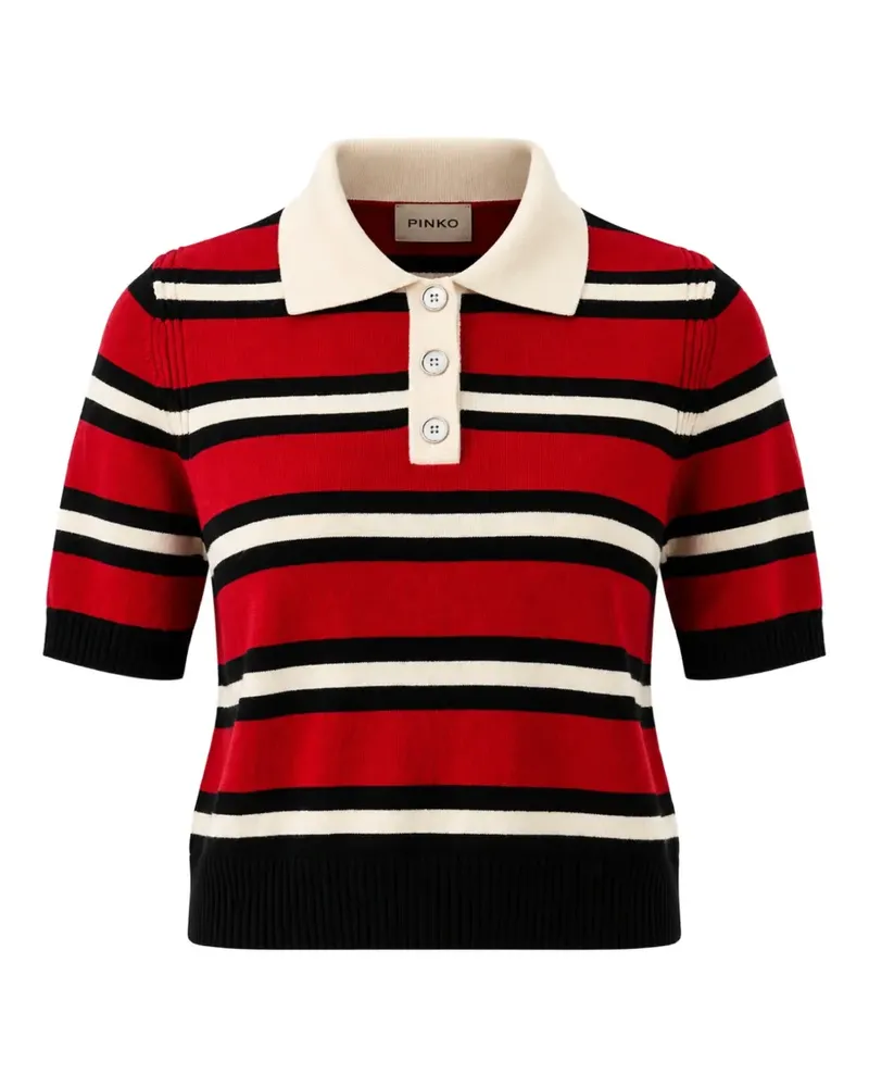 Pinko striped short-sleeve polo shirt - Rot Rot