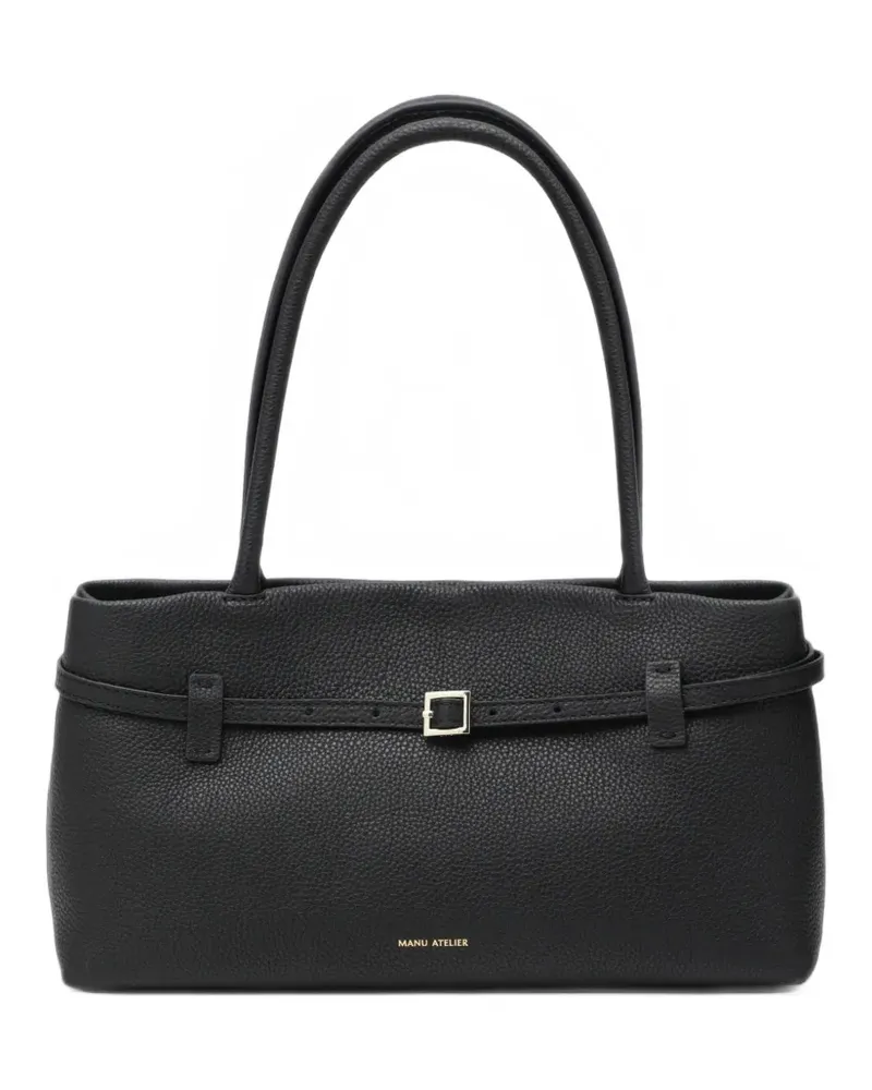 Manu Atelier Röhrenförmiger Tote Bag mit Schnallenriemen - Schwarz Schwarz
