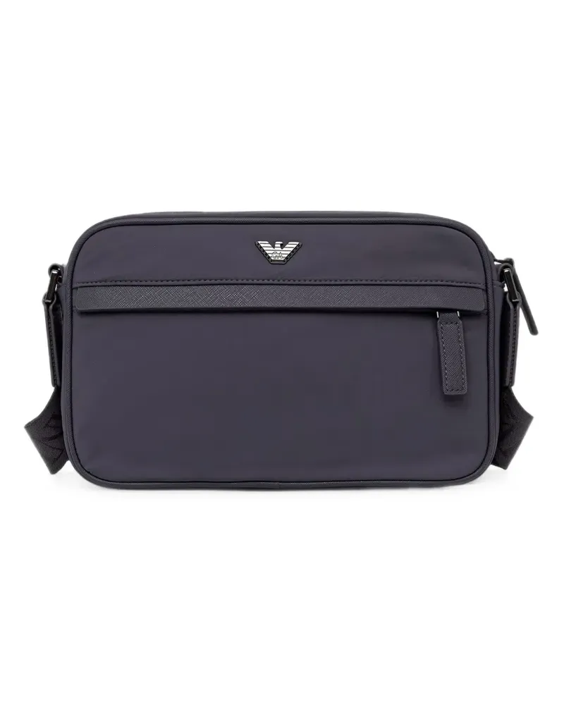 Emporio Armani Kuriertasche mit Logo-Schild - Grau Grau