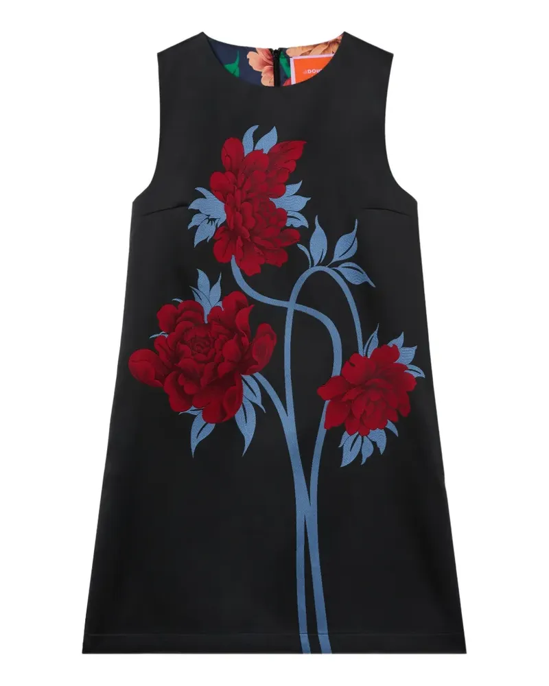 La DoubleJ Geblümtes Jacquard-Kleid - Schwarz Schwarz
