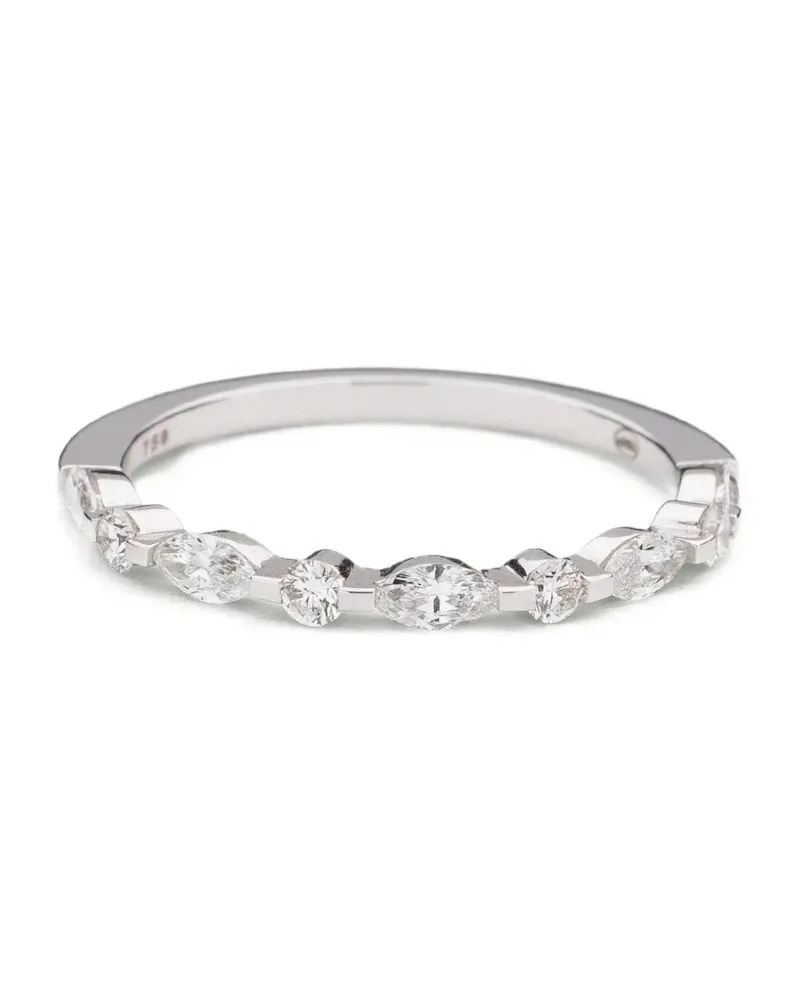 WHITE BIRD 18K recycled white gold Marilyn diamond ring - Grau Grau
