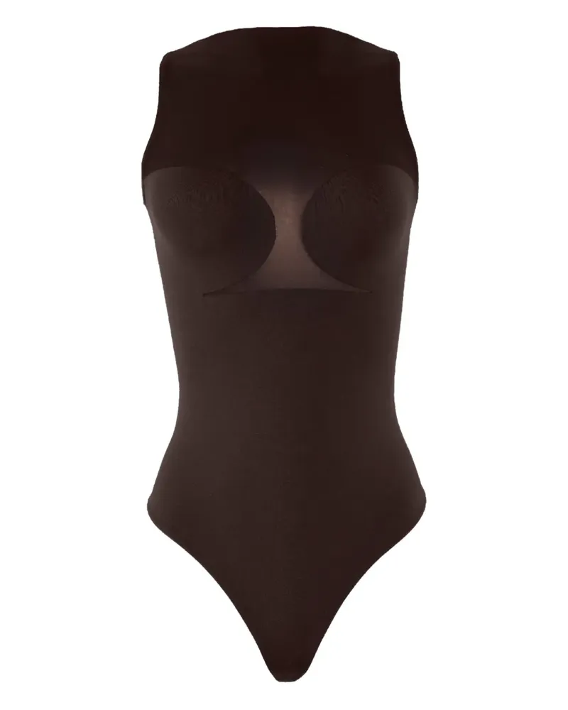 Wolford Body mit semi-transparenten Einsätzen - Braun Braun