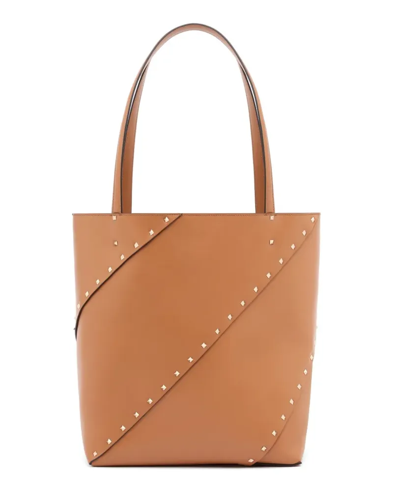 Valentino Garavani Rockstud Wispy calfskin shopping bag - Braun Braun