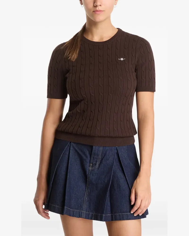 Gant Pullover mit Zopfmuster - Braun Braun