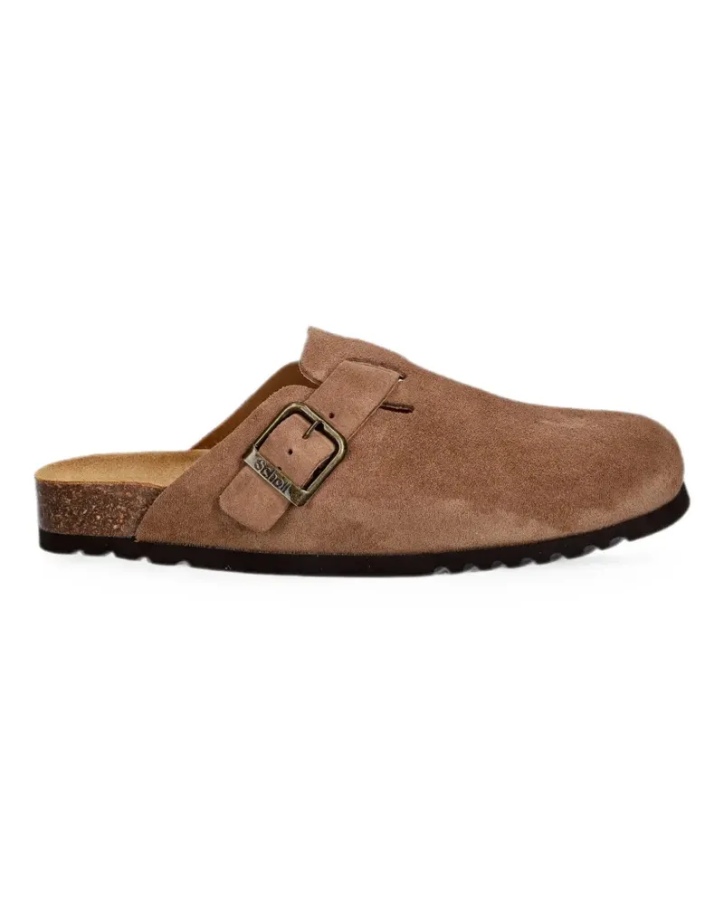 Scholl Boston buckle-fastening suede slippers - Braun Braun