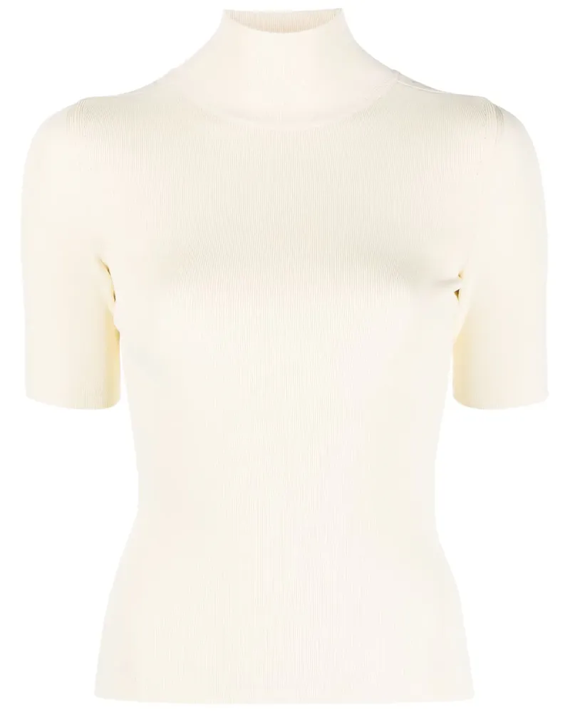 OFF-WHITE Geripptes Oberteil mit Logo - Nude Nude