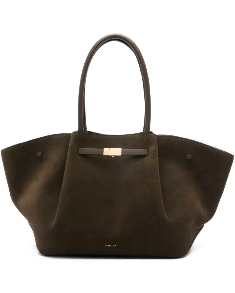 DeMELLIER gold-tone suede tote bag - Braun Braun