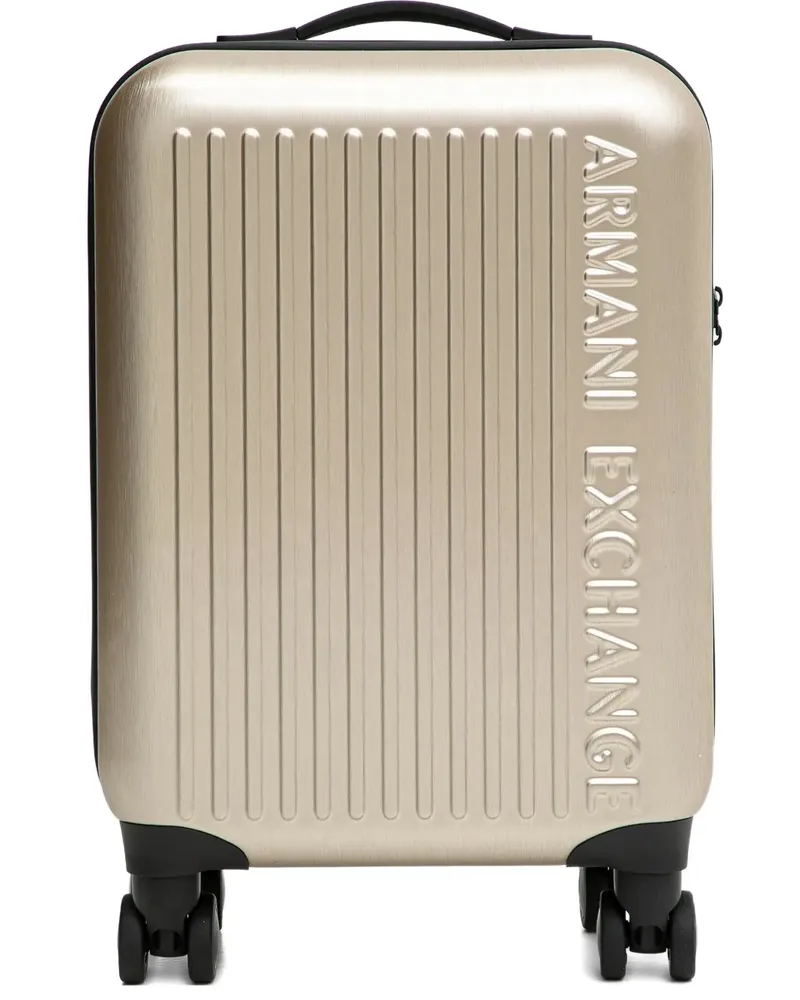 Armani Exchange embossed wheeled luggage - Gold Gold