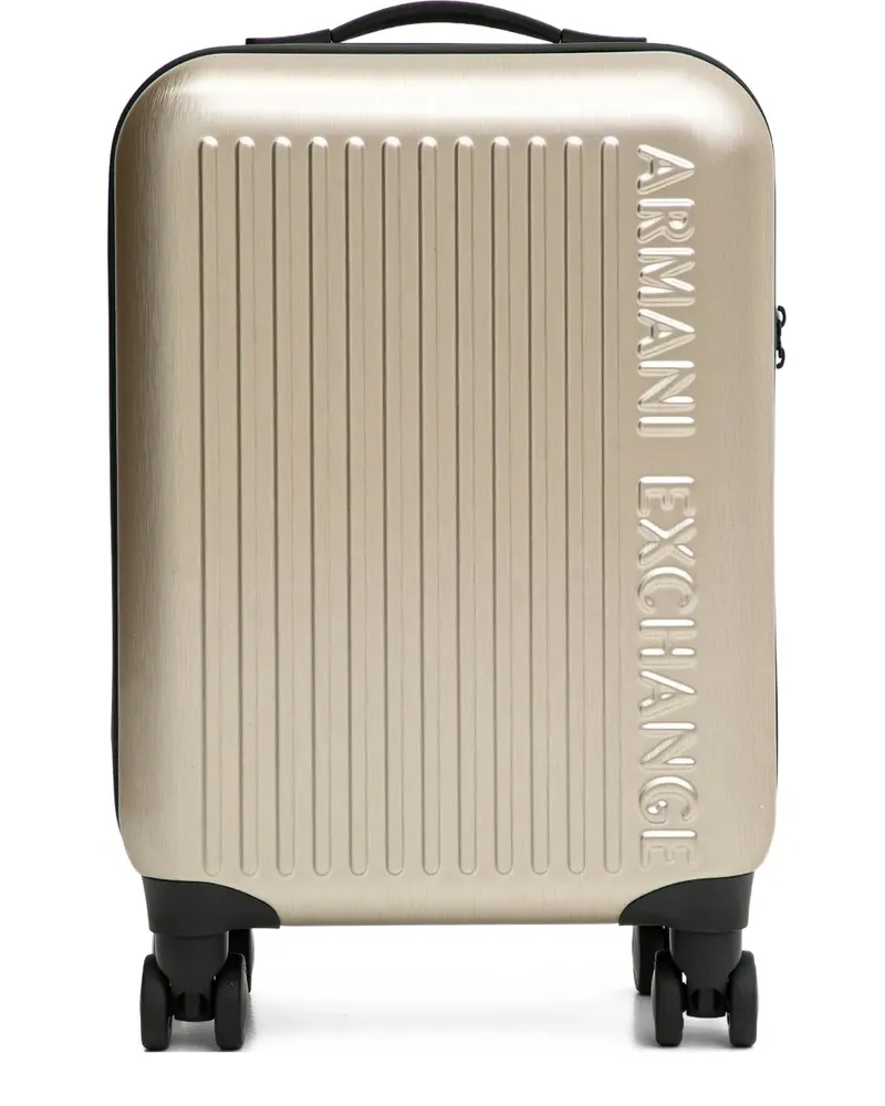 Armani Exchange embossed wheeled luggage - Gold Gold