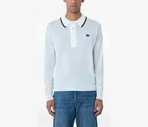 Gestricktes Poloshirt mit spitzem Kragen - Nude