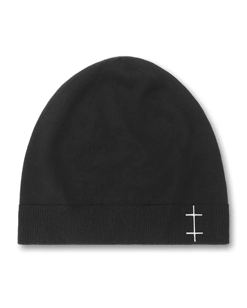 Heliot Emil Fresnel Beanie mit Gitterdetail - Schwarz Schwarz
