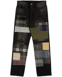 Amiri Gerade Jeans im Patchwork-Look Schwarz