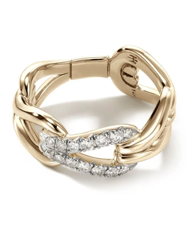John Hardy 18kt Surf Gelbgoldring mit Diamanten Gold
