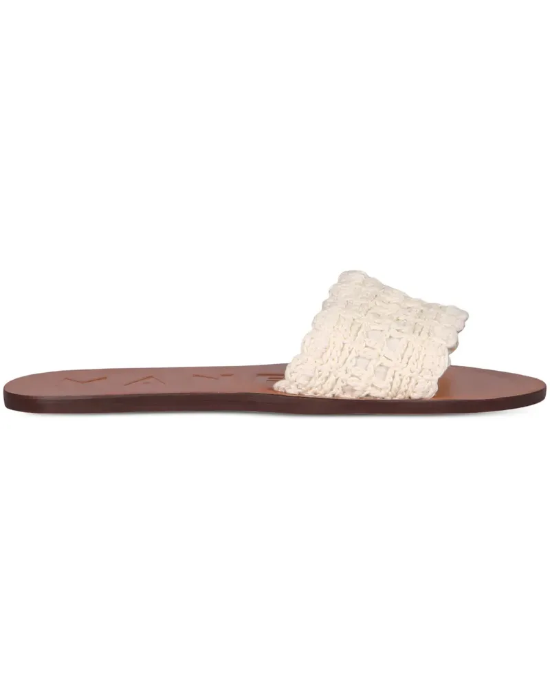 Manebí Flache Sandalen - Weiß Weiß