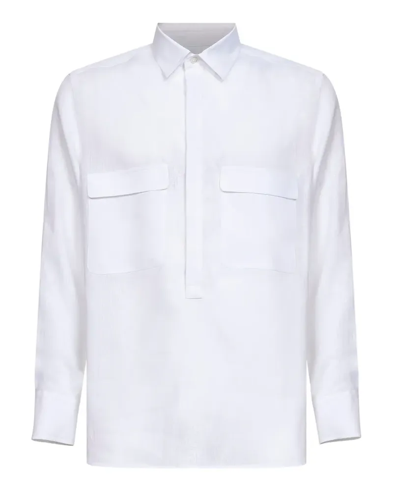 D4.0 Poloshirt mit aufgesetzten Taschen - Weiß Weiß