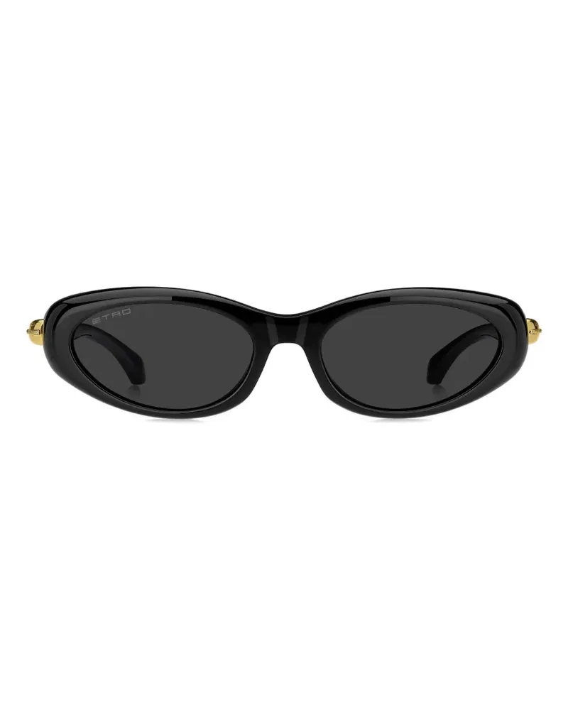 Etro Drop Sonnenbrille mit ovalem Gestell - Schwarz Schwarz