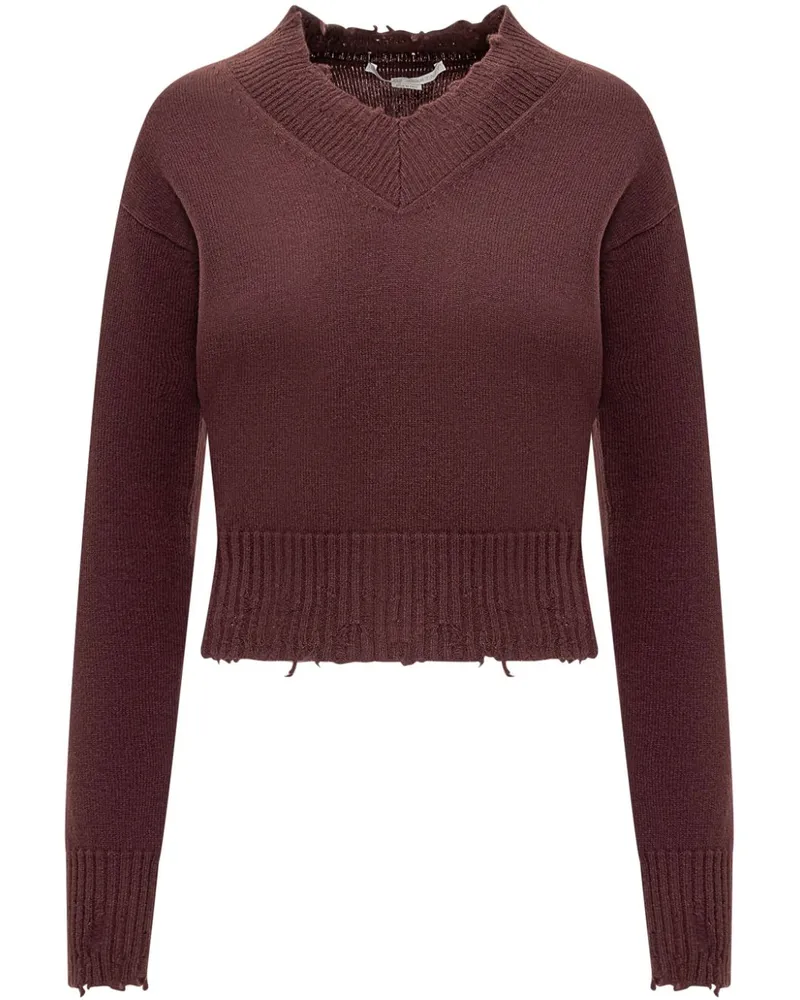 Stella McCartney Pullover im Distressed-Look - Rot Rot