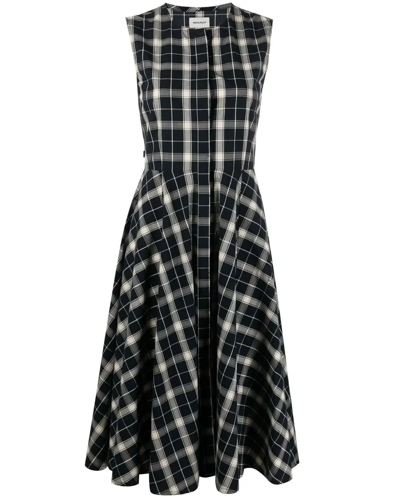 Woolrich Midikleid mit Karomuster - Blau Blau