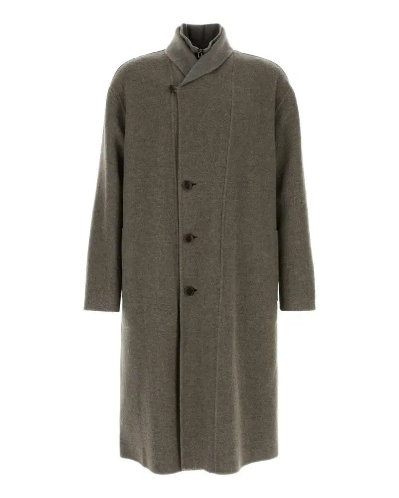 Giorgio Armani shawl-collar single-breasted coat - Braun Braun