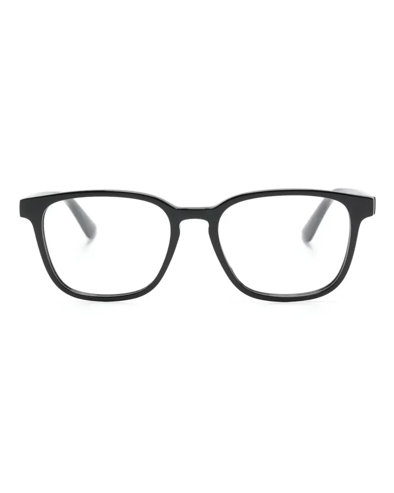 Alexander McQueen Eckige Brille mit Logo-Gravur - Schwarz Schwarz