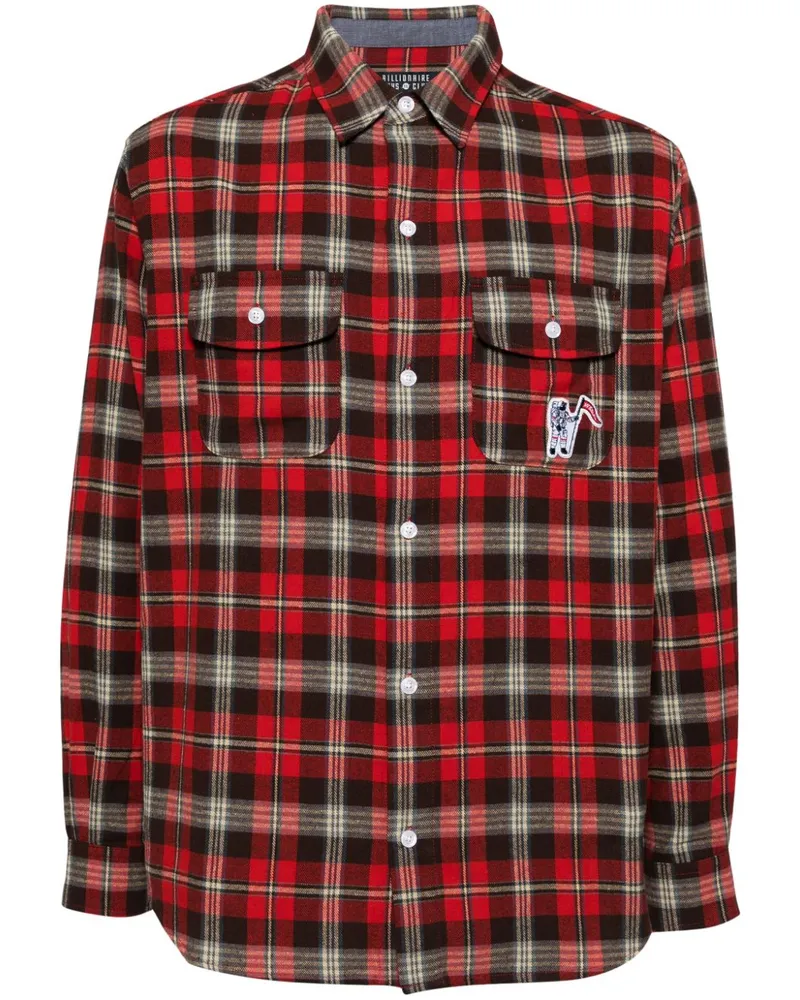 Billionaire Boys Club Kariertes Hemd mit Logo-Print - Rot Rot