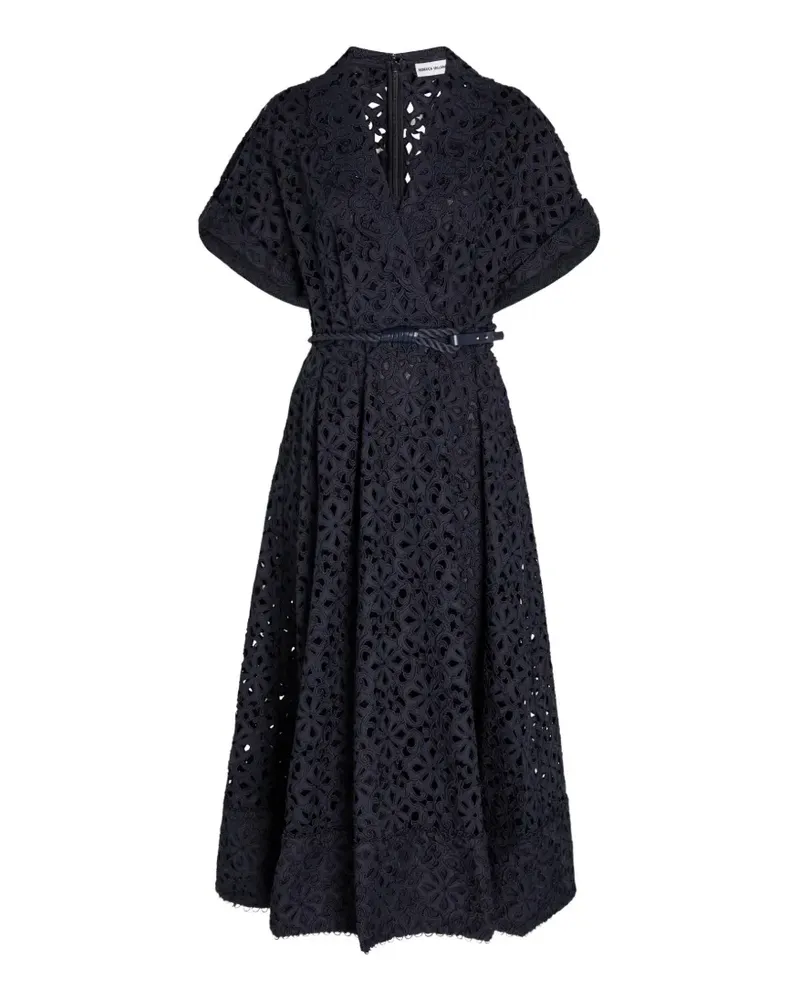Rebecca Vallance Antalya guipure-lace belted midi dress - Blau Blau